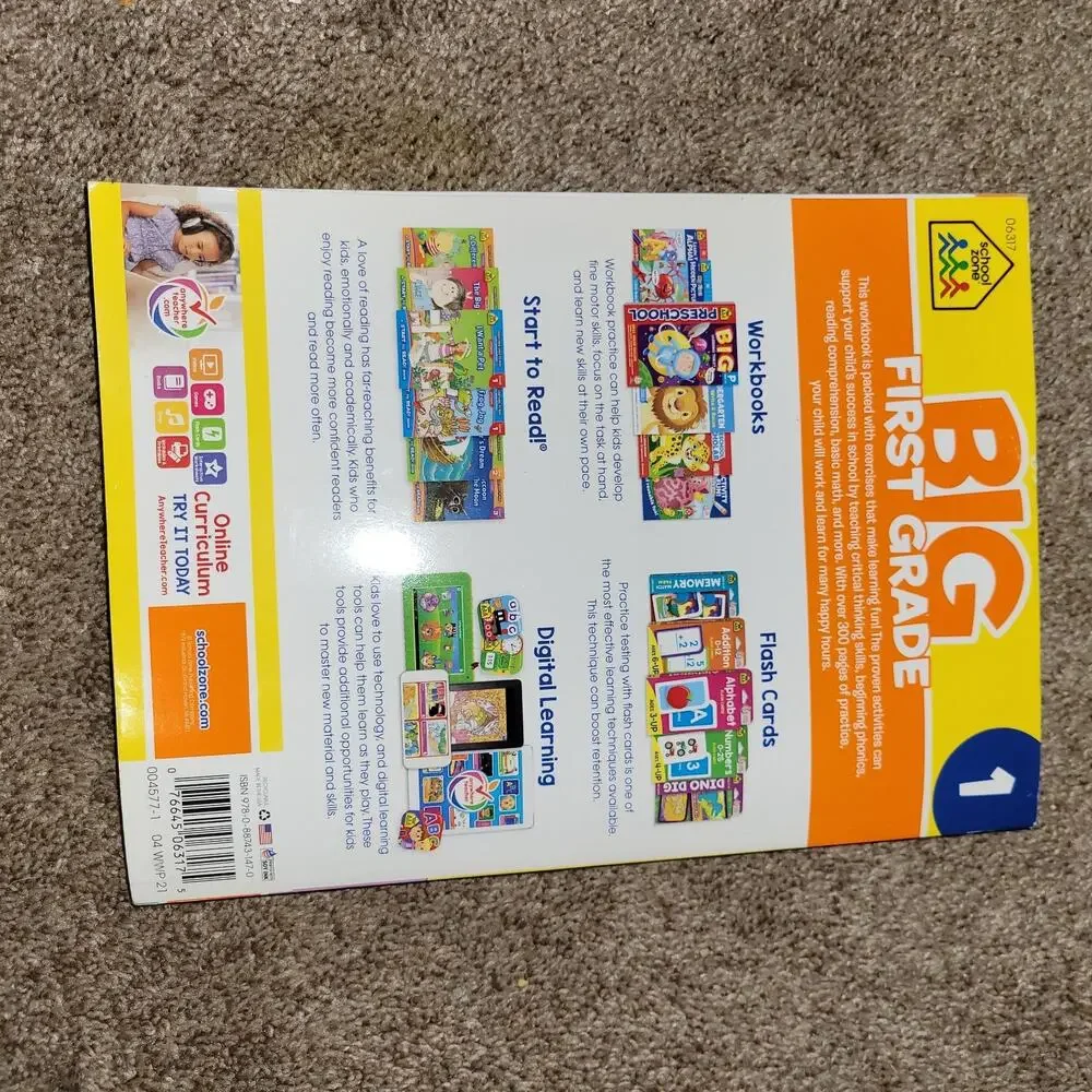 School Zone Big‎ First Grade Beginning Reading Math-Word-Time Workbook, Ages 6-7